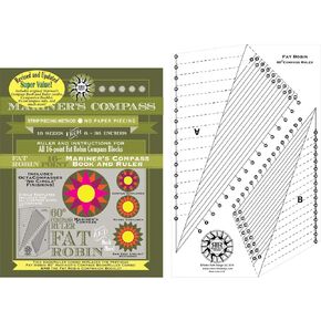 Mariner's Compass Fat Robin Ruler and Instruction Manual for Quilt Patterns - Revised and Updated for 2019! in Saudi Arabia