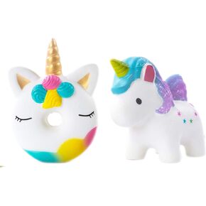 AILIMY Squishies 2 قطعة يونيكورن دونات غالاكسي يونيكورن اسفنجي بطيء ارتفاع جامبو Kawaii لعب للأطفال in Kuwait