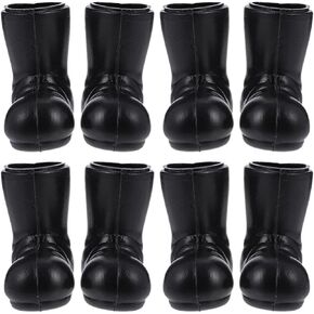 Toddmomy 5 Pairs Mini Christmas Santa Boots,Christmas Black Mini Shoes Boots for Dollhouse Decoration DIY Craft Project Christmas Table Centerpiece