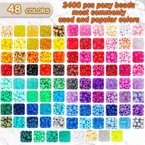خرز بوني لصنع الاساور من مييم 3540 قطعة، 96 لون، 2600 قطعة خرز كاندي، 500 قطعة خرز حروف و200 قطعة خرز وجه مبتسم، خرز بلاستيكي لصنع المجوهرات، 5 صناديق مجموعة اساور كاندي للحرف اليدوية in Kuwait