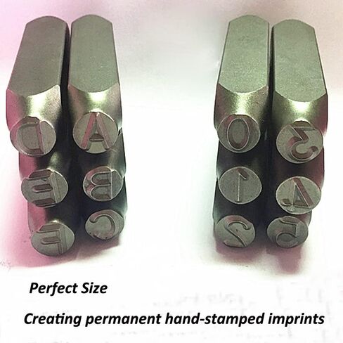 مجموعة أدوات ثقب الأرقام والحروف من SKYZONAL مجموعة أدوات ختم معدنية فولاذية مكونة من 37 قطعة (A-Z 0-9 وشكل قلب) لحرف المجوهرات والخشب والبلاستيك وختم الجلود 1/8 بوصة (3 مم) in Kuwait