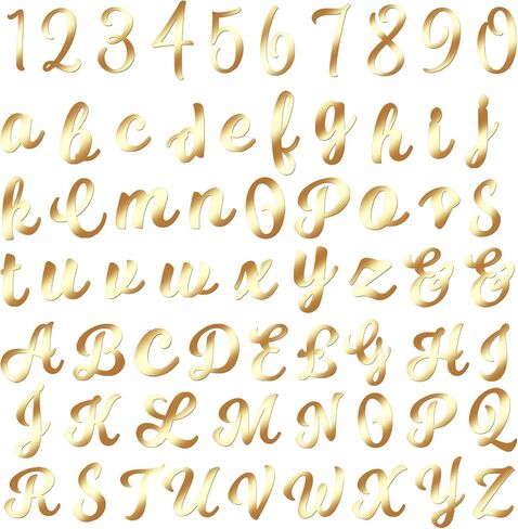 Angirlish 64 قطعة من الأكريليك الذهبي لتزيين الكيك بالحروف الأبجدية الإنجليزية مجموعة تزيين الكيك DIY مجموعة عيد ميلاد سعيد لتزيين كعكة الزفاف المخصصة لوازم الحفلات in Kuwait