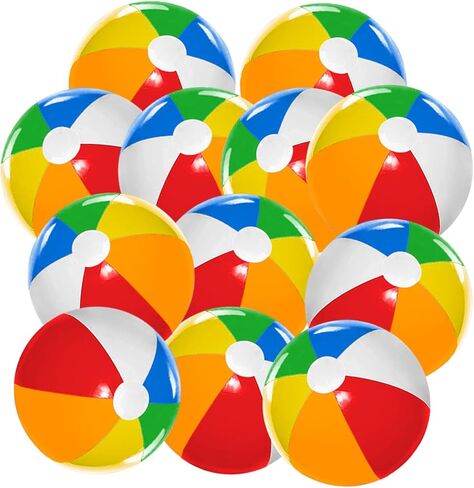 حفلة حمام السباحة القابلة للنفخ من لامنهين: ألعاب كرات الشاطئ السائبة مقاس 12 بوصة للأطفال - 12 عبوة من الكرات الصغيرة المنفجرة لتزيين ألعاب السباحة السومرية in Kuwait