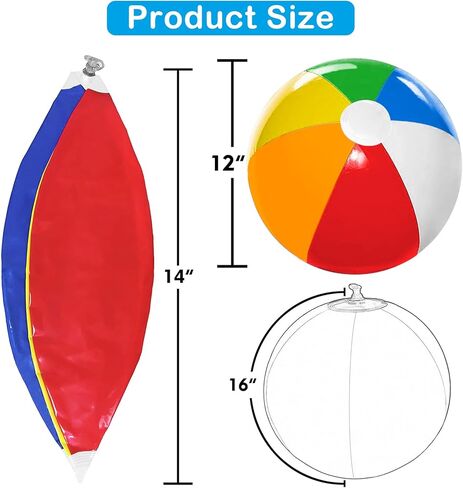 حفلة حمام السباحة القابلة للنفخ من لامنهين: ألعاب كرات الشاطئ السائبة مقاس 12 بوصة للأطفال - 12 عبوة من الكرات الصغيرة المنفجرة لتزيين ألعاب السباحة السومرية in Kuwait
