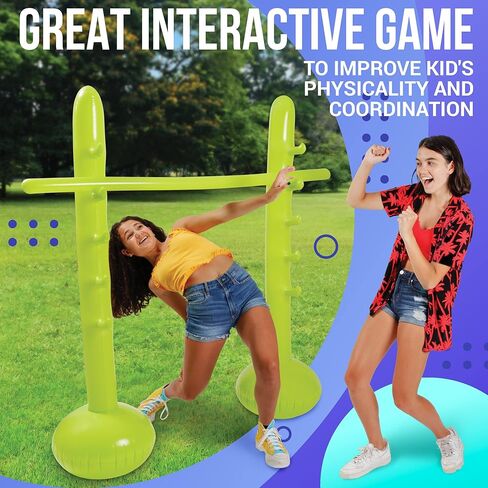 لعبة ليمبو قابلة للنفخ للأطفال والكبار - لعبة ليمبو للبالغين، ألعاب أطفال قابلة للنفخ لألعاب الحفلات الداخلية والخارجية، والنزهات، والشاطئ، وحمام السباحة والمزيد - ألعاب الأطفال لألعاب حفلات أعياد الميلاد للأطفال in Kuwait