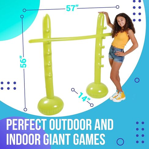 لعبة ليمبو قابلة للنفخ للأطفال والكبار - لعبة ليمبو للبالغين، ألعاب أطفال قابلة للنفخ لألعاب الحفلات الداخلية والخارجية، والنزهات، والشاطئ، وحمام السباحة والمزيد - ألعاب الأطفال لألعاب حفلات أعياد الميلاد للأطفال in Kuwait