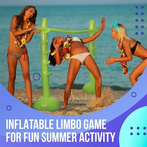 لعبة ليمبو قابلة للنفخ للأطفال والكبار - لعبة ليمبو للبالغين، ألعاب أطفال قابلة للنفخ لألعاب الحفلات الداخلية والخارجية، والنزهات، والشاطئ، وحمام السباحة والمزيد - ألعاب الأطفال لألعاب حفلات أعياد الميلاد للأطفال in Kuwait