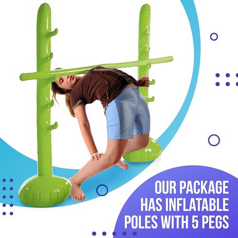 لعبة ليمبو قابلة للنفخ للأطفال والكبار - لعبة ليمبو للبالغين، ألعاب أطفال قابلة للنفخ لألعاب الحفلات الداخلية والخارجية، والنزهات، والشاطئ، وحمام السباحة والمزيد - ألعاب الأطفال لألعاب حفلات أعياد الميلاد للأطفال in Kuwait