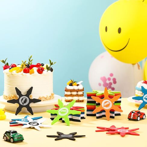 ألعاب نينجا فوم ستار تويز صغيرة من إسفنج الرمي على شكل نجوم من الفوم ألعاب رمي نينجا مفضلة لحفلات أعياد الميلاد للأولاد إكسسوار أزياء الهالوين، 4 بوصة (24، وردي داكن، وردي، أسود) in Kuwait