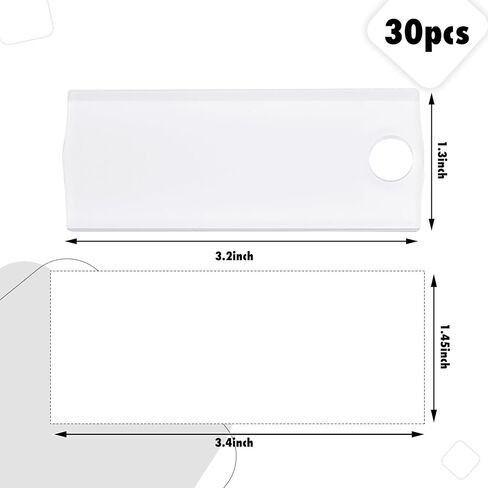 Yoande 30 Pcs Sublimation Acrylic Name Plates Compatible with Stanley Tumbler of 40 Oz, 3" x 1.25" Clear Name Tag Cup Identification Plate Drink Water Bottle Lid Accessories for DIY in Kuwait