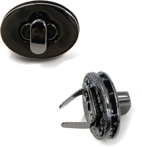 MY MIRONEY 0.91" x 0.67" Oval Twist Turn Locks Antique Bronze Oval Purses Locks Clutches Closures Turn Lock Clasp Pack of 5 in Kuwait