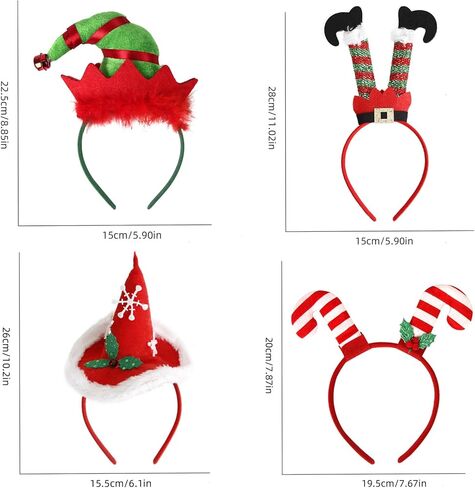 anlicany 4 حزم عيد الميلاد عصابات الرأس مع تصاميم مختلفة عصابات رأس عيد الميلاد لعطلة حزب عيد الميلاد عصابات للأطفال النساء الرجال عصابات عيد الميلاد حزب لصور كشك عيد الميلاد حزب تفضل in Kuwait
