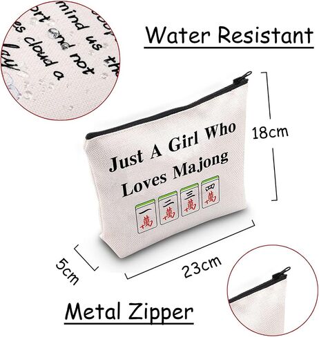 JXGZSO Lucky Mahjong Tiles Makeup Bag Who Loves Mahjong Board Game Storage Bag For Mahjong Lover in Kuwait