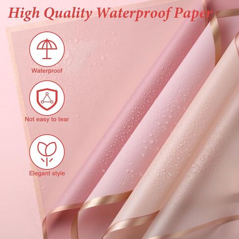 Seajan 260 Pcs Mother's Day Korean Style Paper for Bouquets 22.8'' Flower Wrapping Paper, Include 4 Rolls Ribbon 100 Pins 96 Pcs 3D Butterflies for Wedding Birthday Present DIY(Multi Color) in Kuwait