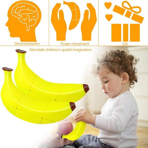 مكعب سحري 3×3 بتصميم فاكهة الموز 1:1، مكعب سرعة سحري واقعي لتعلم الفاكهة على شكل خاص in Kuwait