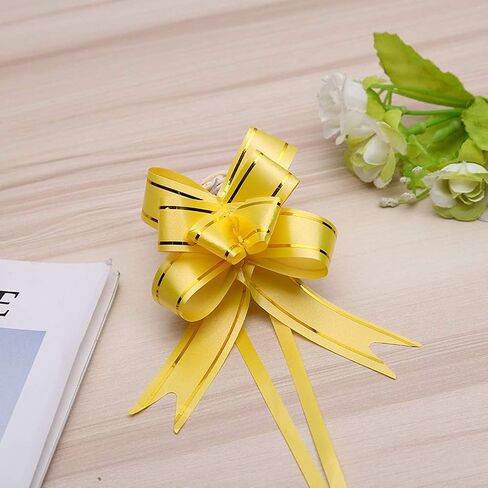 HugeDE ccHuDE 100 Pcs Pull Bows Gift Knot Ribbon Present Wrapping Bows Basket Pull Bows for Festivals in Kuwait