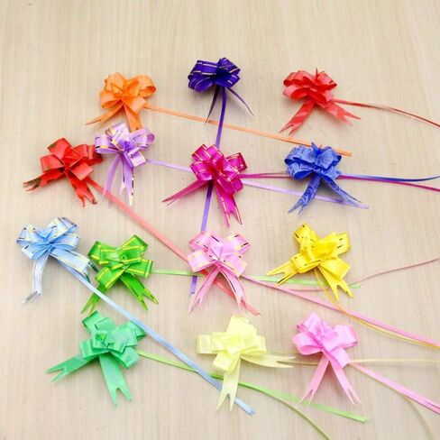 HugeDE ccHuDE 100 Pcs Pull Bows Gift Knot Ribbon Present Wrapping Bows Basket Pull Bows for Festivals in Kuwait
