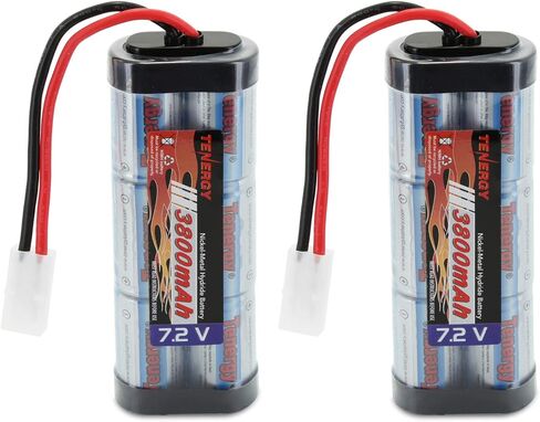 Tenergy 7.2V Battery Pack for RC Car, High Capacity 6-Cell 3800mAh NiMH Flat Battery Pack, Replacement Hobby Battery with Standard Tamiya Connector in Kuwait