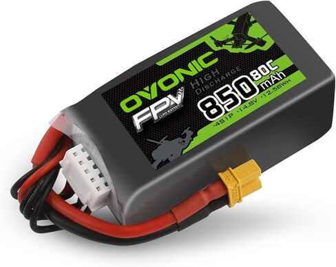 OVONIC 4S Lipo Battery 80C 850mAh 14.8V Lipo Battery with XT30 Connector for RC FPV Racing Drone RC Airplane Helicopter Quadcopter in Saudi Arabia