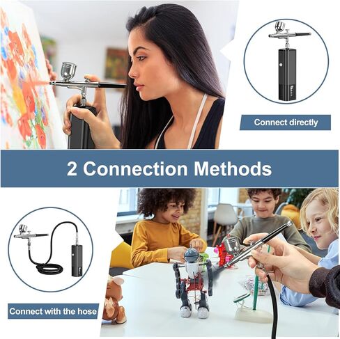 Avhrit Cordless Airbrush with 2 Battery, 32PSI Portable Airbrush Kit with Compressor, Dual-Action Cordless Airbrush for Painting, Makeup, Nail, Model in Kuwait