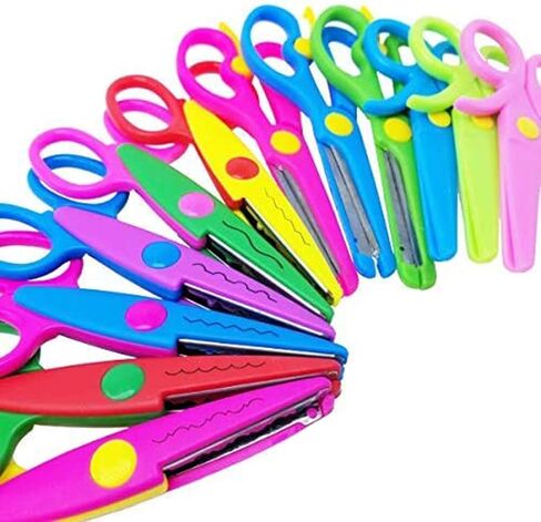M-jump Scrapbooking Edger Scissors سكرابوكينغ اللوازم ورقة مقص حافة الزخرفية، مقص حافة موجة لألبوم القصاصات / الطوابع الزخرفية حافة / بطاقات القصاصات (مجموعة من 12) in Kuwait