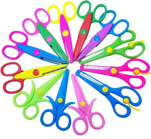 M-jump Scrapbooking Edger Scissors سكرابوكينغ اللوازم ورقة مقص حافة الزخرفية، مقص حافة موجة لألبوم القصاصات / الطوابع الزخرفية حافة / بطاقات القصاصات (مجموعة من 12) in Kuwait