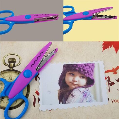 M-jump Scrapbooking Edger Scissors سكرابوكينغ اللوازم ورقة مقص حافة الزخرفية، مقص حافة موجة لألبوم القصاصات / الطوابع الزخرفية حافة / بطاقات القصاصات (مجموعة من 12) in Kuwait