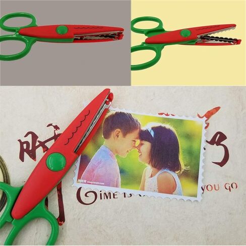M-jump Scrapbooking Edger Scissors سكرابوكينغ اللوازم ورقة مقص حافة الزخرفية، مقص حافة موجة لألبوم القصاصات / الطوابع الزخرفية حافة / بطاقات القصاصات (مجموعة من 12) in Kuwait