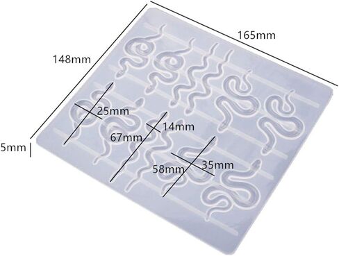 TEEWAL Silicone Snake Earring Mold, Snake Earring Resin Mold, DIY Snake Resin Crystal Mold Set, Jewelry DIY Epoxy Mold for Earring, Keychain Crafts Decoration Making in Kuwait