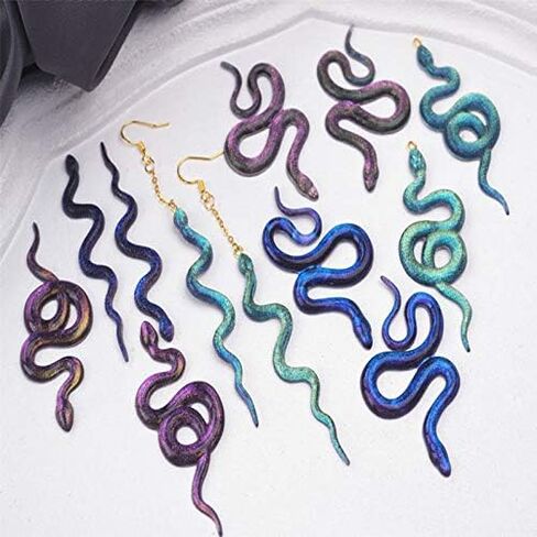 TEEWAL Silicone Snake Earring Mold, Snake Earring Resin Mold, DIY Snake Resin Crystal Mold Set, Jewelry DIY Epoxy Mold for Earring, Keychain Crafts Decoration Making in Kuwait