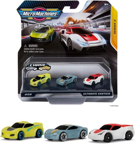 Micro Machines MMW0004 Starter Pack, Ultimate Exotic - Includes 3 Vehicles, Race Cars, Possibility of Something Strange - Toy Car Collection, Assorted Model, 1 Unit in Kuwait