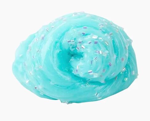 50 Gram Bingsu Beads Lightweight Soft Straw Tube Beads Crispy Bingsu Beads for Crunchy Slime Iridescent Straw Beads 3D Glitter for Slime (Blue) in Kuwait