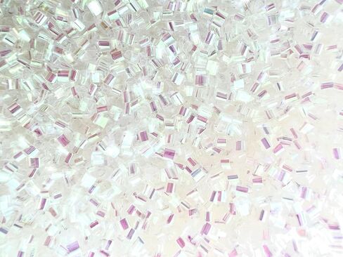 50 Gram Bingsu Beads Lightweight Soft Straw Tube Beads Crispy Bingsu Beads for Crunchy Slime Iridescent Straw Beads 3D Glitter for Slime (Blue) in Kuwait