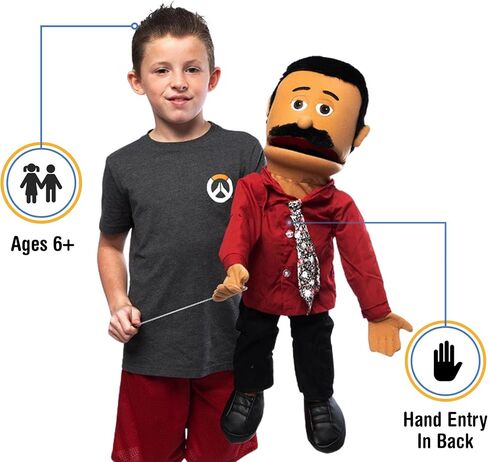 25" Carlos, Hispanic Dad/Businessman, Full Body, Ventriloquist Style Puppet in Saudi Arabia