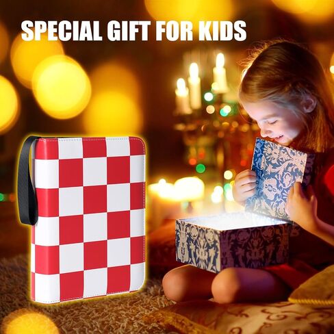 Trading Card Binder, 4-Pocket Sports Card Album Holder for TCG, MTG, Yugioh, Football, Basketball, Hockey and Baseball Cards - 50 Pages, 400 Card Capacity - Alternating red and white in Saudi Arabia