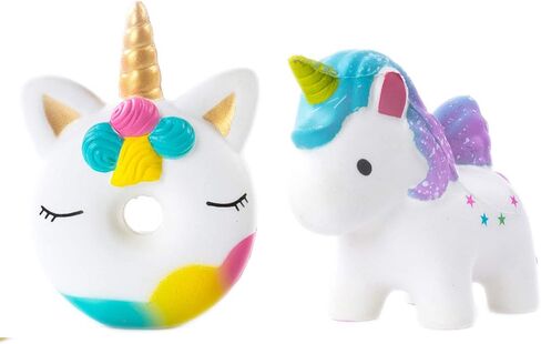 AILIMY Squishies 2 قطعة يونيكورن دونات غالاكسي يونيكورن اسفنجي بطيء ارتفاع جامبو Kawaii لعب للأطفال in Kuwait