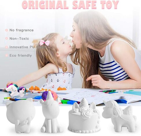 طلاء الألعاب الحسية الإسفنجية الخاصة بك، 4 ألعاب إسفنجية ذاتية الصنع تخفف من التوتر والقلق للأطفال البالغين، فنون وحرف فارغة ثلاثية الأبعاد سكويشيز DIY حلوى وألعاب رسم إسفنجية للحيوانات in Kuwait