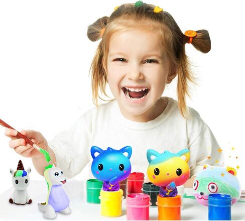 طلاء الألعاب الحسية الإسفنجية الخاصة بك، 4 ألعاب إسفنجية ذاتية الصنع تخفف من التوتر والقلق للأطفال البالغين، فنون وحرف فارغة ثلاثية الأبعاد سكويشيز DIY حلوى وألعاب رسم إسفنجية للحيوانات in Kuwait