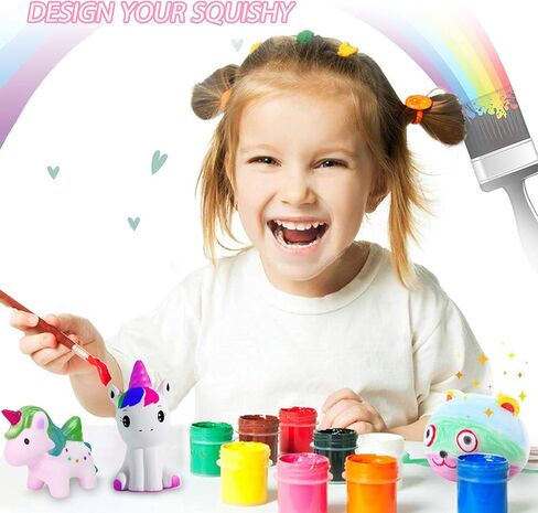 طلاء الألعاب الحسية الإسفنجية الخاصة بك، 4 ألعاب إسفنجية ذاتية الصنع تخفف من التوتر والقلق للأطفال البالغين، فنون وحرف فارغة ثلاثية الأبعاد سكويشيز DIY حلوى وألعاب رسم إسفنجية للحيوانات in Kuwait