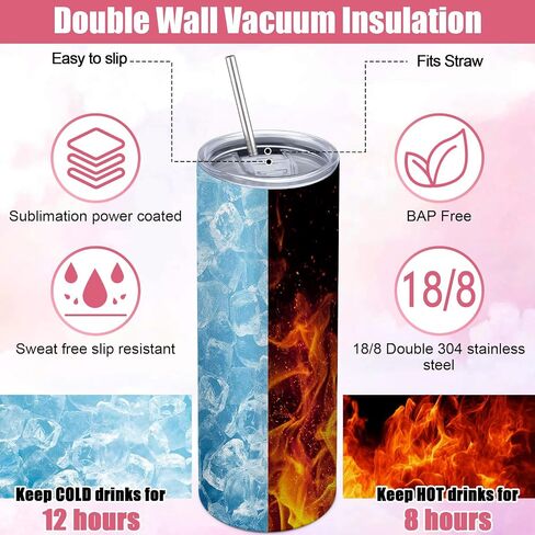 Zopeal 10 Pack Silver Sublimation Tumblers 20 oz Blank Skinny Tumbler Bulk Glitter Straight Double Wall Stainless Steel Insulated Tumblers with Lid and Straw for Heat Transfer Water Bottle Gift in Saudi Arabia