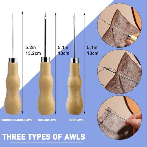 45 Pcs Upholstery Repair Kit, Leather Sewing Kit with 11 Colors of Sewing Thread, Upholstery Needles, Awl, Tape Measure, Leather Sewing Upholstery Repair Kit for Leather Craft DIY in Kuwait