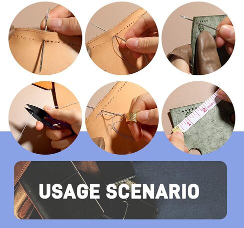 45 Pcs Upholstery Repair Kit, Leather Sewing Kit with 11 Colors of Sewing Thread, Upholstery Needles, Awl, Tape Measure, Leather Sewing Upholstery Repair Kit for Leather Craft DIY in Kuwait