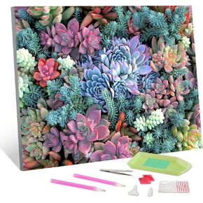 TISHIRON 5D الماس اللوحة عدة، العصارة الماس اللوحة مجموعات الحفر الكامل اللوحة العصارة الماس صور الفنون الحرفية لتزيين الجدران، نمط اللوحة الماس النبات، 12x16 بوصة in Kuwait