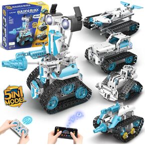 ألعاب روبوت Suplanet STEM للأطفال الذين تتراوح أعمارهم بين 8 و14 عامًا، جهاز تحكم عن بعد 5 في 1 وألعاب روبوت قابلة للبرمجة عبر التطبيق - 495 قطعة مجموعة تعليمية لعلوم البناء بنفسك، هدية عيد ميلاد للأولاد والبنات في سن المراهقة