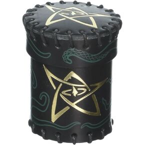 Q-Workshop Call of Cthulhu Black & Green-Golden Leather Dice Cup