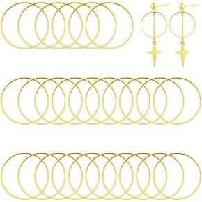 40pcs Earring Hoop for Jewelry Making 50mm Beading Hoop Earrings Round Beading Hoop Open Bezel Linking Ring Hypoallergenic Round Earrings for Jewelry Finding DIY Craft Women Gifts(Silver)