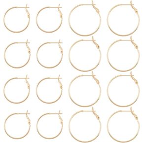 BENECREAT 10Pcs Real 18K Gold Plated Brass Bowknot Stud Earring Findings with Horizontal Loops and 30Pcs Plastic Ear Nuts for Dangle Earring Making Supplies, Hole: 1mm, Pin: 0.7mm in Kuwait