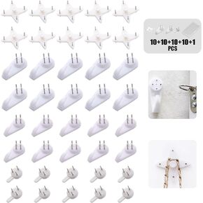 مجموعة شماعات صور غير مرئية، مسمار خرساني لا يترك اثرا، خطاف تعليق على الحائط الصلب، حامل صور/اطار/لوحة فنية، قوي/ثابت/شديد التحمل/بدون ضرر/برغي بدون علامات، اداة عائلية متعددة الوظائف (40 قطعة) in Kuwait