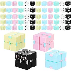 Chivao 60 Pieces Kids Party Favors Cube Toy Sensory Cube Valentine's Day Hand Held Block Sensory Game Cube Gadget Gift for Anxiety Stress Relief Birthday Goodie Bag Stuffers(Starry Style)