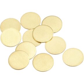 MECCANIXITY Brass Stamping Blank Round Metal DIY Tag 15mm Dia 1mm Thick for Craft, Pendant Decoration, Pack of 10